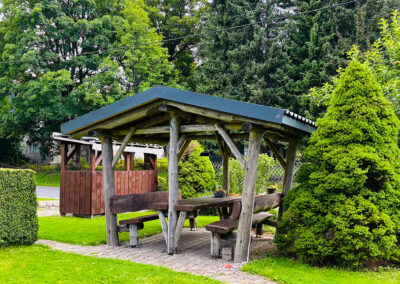 Sitzen im Garten der Ferienwohnung Spindler